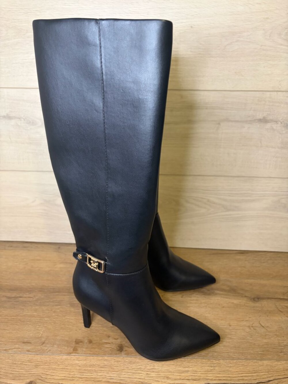 Tommy Hilfiger Women's Janyze Knee High Ankle Strap Boots Black Size 5.5M